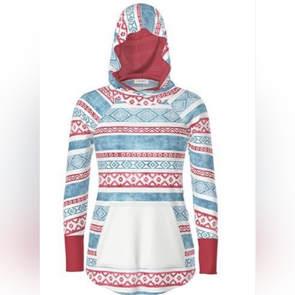 Lightweight hoodie with white pocket pouch